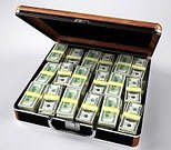 a lot of money inside a bag